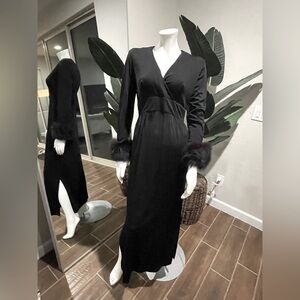 VINTAGE GOWN LONG BLACK DRESS